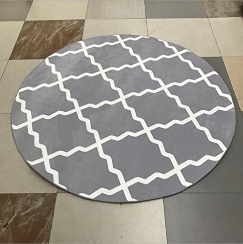 The harvest season - Living room / bedroom carpet, gray-white color, stylish, suitable for living room, bedroom, bedside and so on ( Size : 120CM )