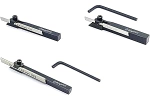 AD INTERNATIONAL Brand New Set of 3 Mini Lathe Cut Off Parting Tool Holders 6,8 & 10 mm Shanks with HSS Blades