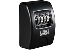 ‎BURG-WÄCHTER Burg Wächter Schlüsseltresor mit 4-stelligem Zahelncode für außen und innen, Sicher, Wandmontage, Key Safe 10 SB, Schwarz, KeySafe 10, Außen: 85x61x39mm (HxBxT)