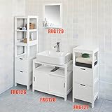 SoBuy® Spiegel, Wandspiegel, Badspiegel mit Ablage,FRG129-W - 6