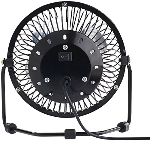 PEARL Mini-USB-Tischventilator, Vollmetall, neigbar um 360°, 2,5 W, Ø 15 cm - 2
