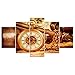 Produktbild Aliworte Innen- Home Öl Gemälde Auf Leinwand Für Art Wandbild Dekoration Modernes Leinwand DIY 5 Pcs/Set Taschenuhrenkette Frameless 80x30 60x30 40x30(cm)