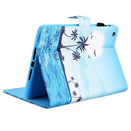 HB-Int 3 in 1 Standfunktion Hülle für iPad Mini 1 / 2 / 3 Flip PU Leder Schutzhülle Blau Meer Wallet Case Brieftasche Kartenfächer Ledertasche Magnetverschluss Schale Beschützer Haut Lederhülle Book Style Holder New York City Etui Protective Cover Dünn Slim Cover Bumper Zubehör mit Stylus Pen + Staub Steckere - 7
