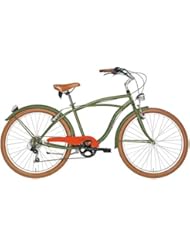 'Bicicleta Cicli Adriatica Cruiser de hombre, estructura de acero, rueda de 26, cambio Shimano de 6 velocidades, talla 45, verde militar