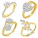 Sukkhi Ritzy Gold Plated CZ Set of 4 Ladies Ring Combo For Women RS.509.00
