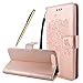 Produktbild OnePlus 5 Lederhülle - Fraelc Stylisches Bookstyle Handytasche im Baum Muster Flip Case für OnePlus 5 (5,5 Zoll) Brieftasche Case Hülle mit Kartenfächer und Geldtasche Leder Etui Schale Rose Gold