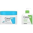 CeraVe SA Smoothing Cream for Rough and Bumpy Skin 340g & Hydrating Cleanser for Normal to Dry Skin 473ml with Hyaluronic Acid & 3 Essential Ceramides