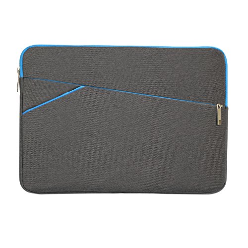 Ivencase stoßfest Wasserabweisend Laptop Sleeve Tasche Taschen Hülle Beutel Case für 13-13.3 Zoll Laptop / Notebook / Macbook air 13/ Macbook pro 13 Retina / Chromebook 13.3/Microsoft Surface Book/12,9 Zoll iPad Pro, Dunkelgrau und blau - 2