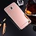 Produktbild Hülle Kompatibel mit Samsung Galaxy A7 2016 Spiegel Hülle Mirror Silikon Glitzer Cool Bling Kristall Strass Diamant Hülle TPU Silikon Soft Flex Hybrid Case Cover Luxus Hülle für Galaxy A7 2016,Rose