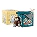 Produktbild 2 tlg Sitzhocker Set für Kinder, faltbar, mit Stauraum, Aufbewahrungsbox mit Deckel, HxBxT 38 x 38 x 38 cm, Bär u. Tiger