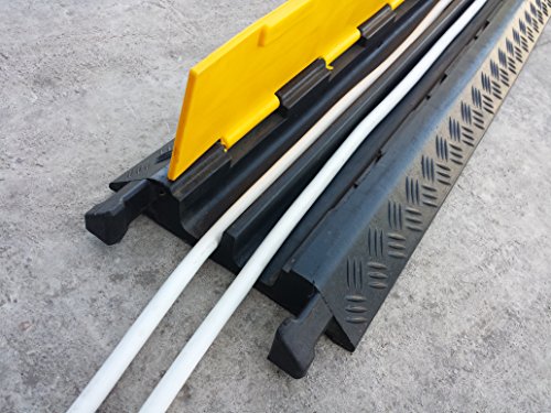 EDP-2 Modularer Kabel-Überfahrschutz aus Kautschuk mit zwei Kanälen und mit Verdeckklappe, für Leitungen mit 28 mm Durchmesser. - 6