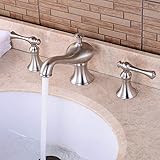 HDLWIS Personalisierter Retro-Haufhahn, vollständiger Kupfer gebürsteter Wasserhahn hob Küchenwanne Badewanne Badezimmer-Wasserhahn