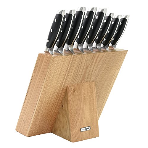 ProCook Elite Forged X70 Messerset, 8-teiliges Set mit Messerblock aus Akazienholz - FRÜHLINGSANGEBOT!