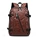 Produktbild Herrenrucksack Mode Leder Mittelschule Schultasche Herrentasche Trend Persönlichkeit Reisetasche,Brown-OneSize