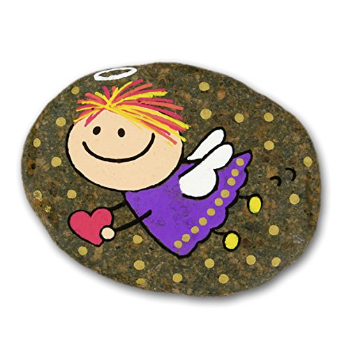 Kinder – Schutzengel für Dich – Serie 4 – Motiv 04 – mit 7 Kindergebeten auf der Rückseite der Karte – Handbemalter Naturstein „Unikat“ Mehr bemalte Steine finden Sie wenn Sie im Suchfeld bei Amazon „The Art of Stone“ eingeben. - 4