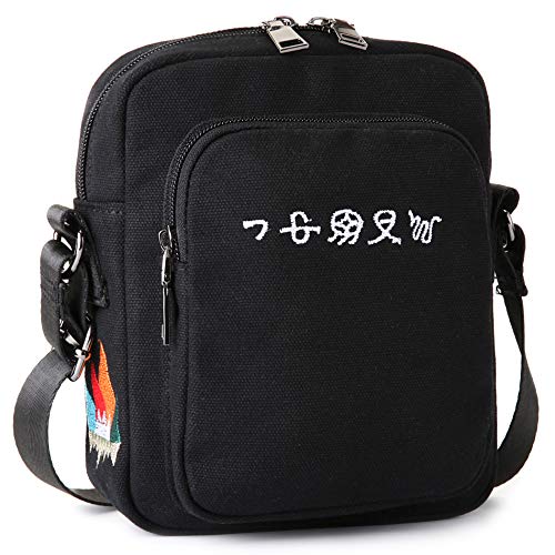 Togood Cell Phone Wallet Canvas Pocket Purse Small Crossbody Bags for women/men (Black)