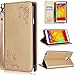 Produktbild SMART LEGEND Lederhülle für Samsung Galaxy Note 3 Ledertasche Hülle PU Leder Flip Schutzhülle Retro Schmetterling Blumen Rose Muster im Bookstyle Folio Wallet Brieftasche mit Eingebautem Magnet Smart Case Backcover Handyhülle Kompletter Schutz Cover Tasche mit Standfunktion und Karte Halter - Gold