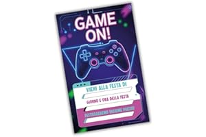 PRINTSERVIS Inviti di Compleanno – Set da 30 Pezzi | Carta Spessa 350gr | Per Feste Magiche da Ricordare (GameOn2)
