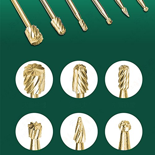 JTENG 10 Teilig Bohrer Fräser Set Raspel Set Bohrmaschine Kugelfräser Zylinderfräser Zapfenfräser Konusfräser Fur Dremel Kabelgebundenes Multifunktionswerkzeug Schleifen, Schleifen, Polieren - 4