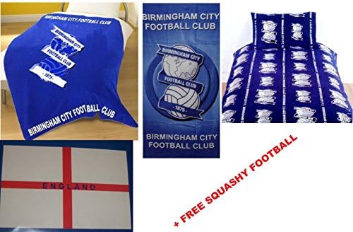 Home Bedding Store 5pce Birmingham City Football Bundle Set Fleece Blanket Beach Towel Set
