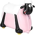 Shaun the Sheep Kids Ride-On Suitcase Carry-On Luggage, Water-Resistant (Pink), Pinknew, Kids Luggage With Wheels