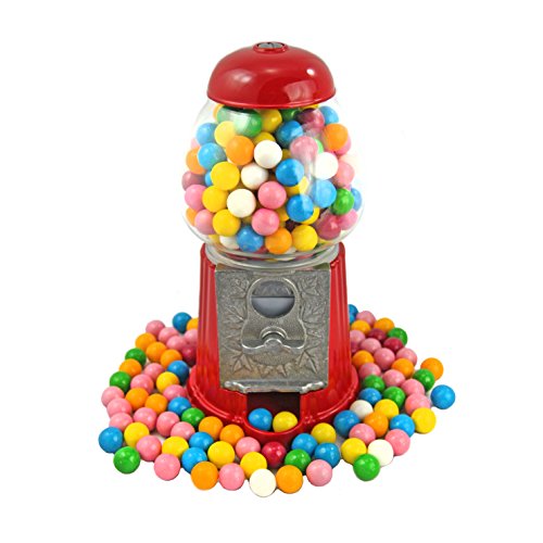 Chicle dispensador de cristal/metal rojo retro