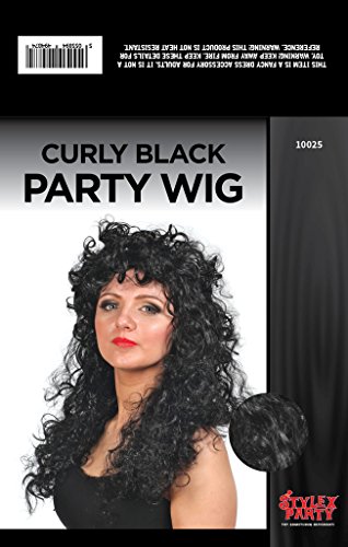 Stylexparty ® Long sexy Women Fancy Dress wig 14 colour women halloween fancy dress Party wig ( Black Curly Hair)