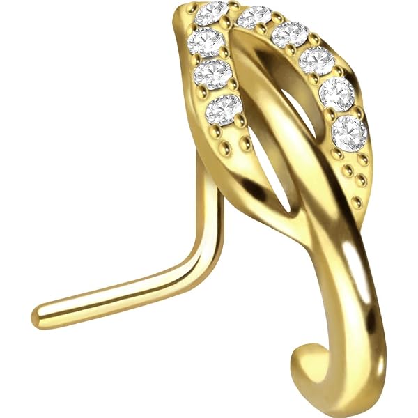 PIERCINGLINE Piercing De Nez En Acier Chirurgical - En Forme De PIERCINGLINE Piercing De Nez En Acier Chirurgical - En Forme De