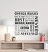 Produktbild Dozili Office Rules Wand Aufkleber Motivational Poster Büro Schild Teamwork Erfolg Zitat Vinyl Aufkleber Business Decor Arbeit Home Office Art Wand, 55,9 x 55,9 cm