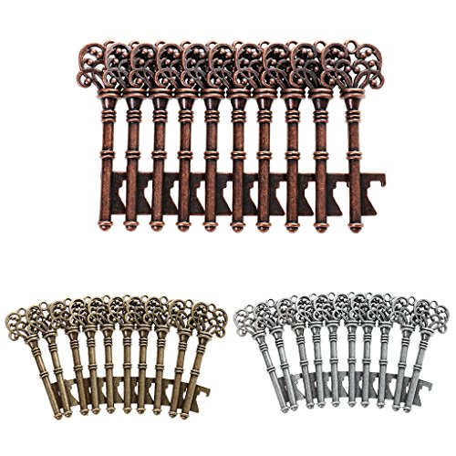 Flaschenöffner Kupfer Hochzeit antik rustikal Bräutigamform Alice im Wunderland Schlüsselanhänger Hochzeit & Party Geschenk – Silber, one size - 3