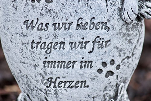 Grabschmuck Katze „Was wir lieben…“, frost- und wetterfest, massiver Steinguss - 6