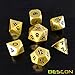 Produktbild Bescon Heavy Duty Deluxe Matt Golden Solid Metal Dice Set, Golden Metallic Polyhedral D&D RPG Game Dice 7pcs Set