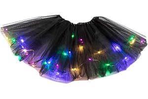 Aohhy 2-8 Years Baby Girls Light Up LED Tutu Skirt Fairy Tutu Kid Fancy Party Costume Ballet Layered Dress