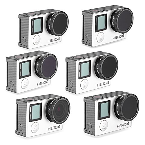 Neewer® 6 Pieces Professional Drone Filter Set with Protective Carrying Pouch for GoPro Hero 3+/4, includes: PL + ND8… - Image 5