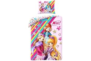 Halantex Winx Set letto in cotone copripiumino 140 x 200 cm e federa 70 x 90 cm originale..