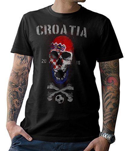 NG articlezz T-Shirt Herren Kroatien Skull Fußball WM 2018 Croatia Weltmeister S-5XL