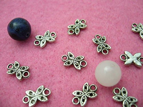 Metal parts charm shuriken 2 holes 20 pieces set 11 mm silver
