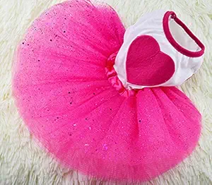 Idepet(TM) Spring Summer Pet Dog Cat Puppy Tutu Princess Dress Heart Printed Lace Skirt Clothes Pet Apparel (XS)