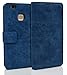 Produktbild Wendapai Huawei P9 Lite Hülle, Brieftasche Hülle, PU Leather Prämie PU Leder Flip Hülle Hülle mit Kartenschlitzs & Kartenschlitz zum Huawei P9 Lite-Blue