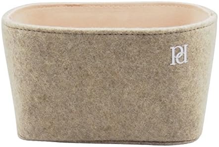 High quality felt basket with reinforced side walls of perla pd design® noble felt in various colours. Length 18 cm, width 13 cm, height 10 cm. Felt Bowl, Decorative Bowl camel