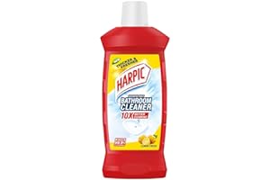 Harpic 1 Litre - Lemon, Bathroom Cleaner Liquid | New Thicker Bathroom Floor Cleaner | Red Harpic Bottle