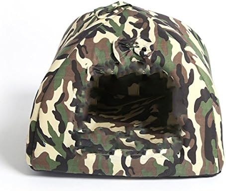 BAGEGE Kennel Pet House Yurts Dog Cat House Personality Camouflage Tents,45*45cm