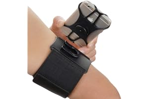 SOOJET Bracciale sportivo da polso anteriore con cinturino regolabile, rotazione a 360°, cinturino per telefono da 4-6,5", per bicicletta, jogging, esercizio, sport (nero)