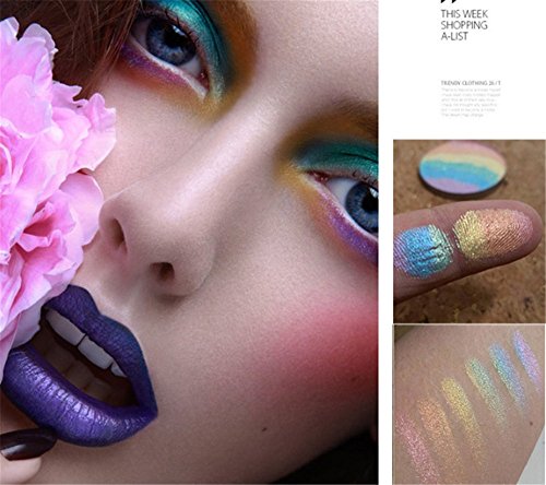 Regenbogen Kuchen Rainbow Highlighters Lidschatten Rouge Kontur Lidschatten Kosmetik Rouge, Makeup Regenbogen-Highlighter, Leuchtmarker-Palette, Makeup Palette Puder Regenbogen Kuchen, 6 Farben in 1 - 6