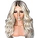Produktbild Tonsee Damen Perücke Lockige Farbverlauf Mode Beige 65cm Sexy Perücken Spitze Lang Haar Wellig Lockig Hitzebeständig Wig Synthetik Perücke für Frauen Alltag Anime Cosplay Kostümparty Halloween (Beige)