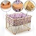 BABY VIVO WOODEN PLAYPEN SQUARE 100x75 CM WITH REMOVABLE WASHABLE INLAY VIOLET