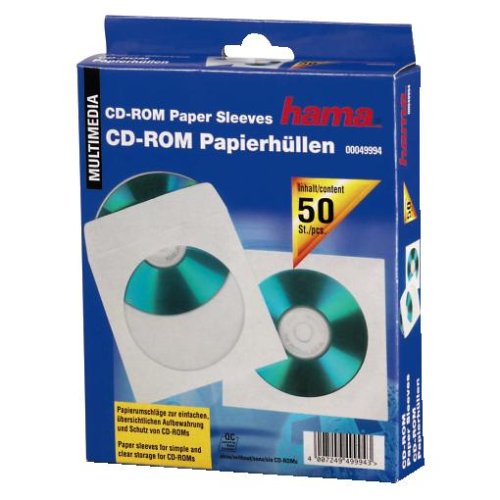 Hama CD/DVD-ROM Papierhüllen 50 Stück, Weiß - 2