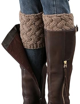 Damen Gehäkelt Stricken Stulpen Beinlinge Socken Topper Boot Manschette