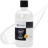 Artecho Acrylic Paints 500 ml White Titanium, Waterproof and Light Resistant, for Canvas, Fabric, Wood, Glass, Stones.