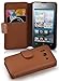 Produktbild Cadorabo Hülle für Huawei Ascend Y300 - Hülle in Cognac BRAUN – Handyhülle mit Kartenfach aus struktriertem Kunstleder - Case Cover Schutzhülle Etui Tasche Book Klapp Style